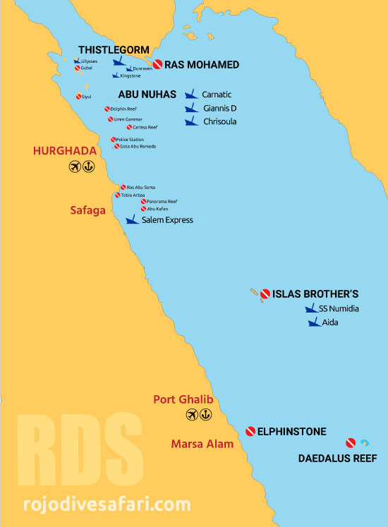 Mapa Ruta Norte + Sur Mar Rojo
